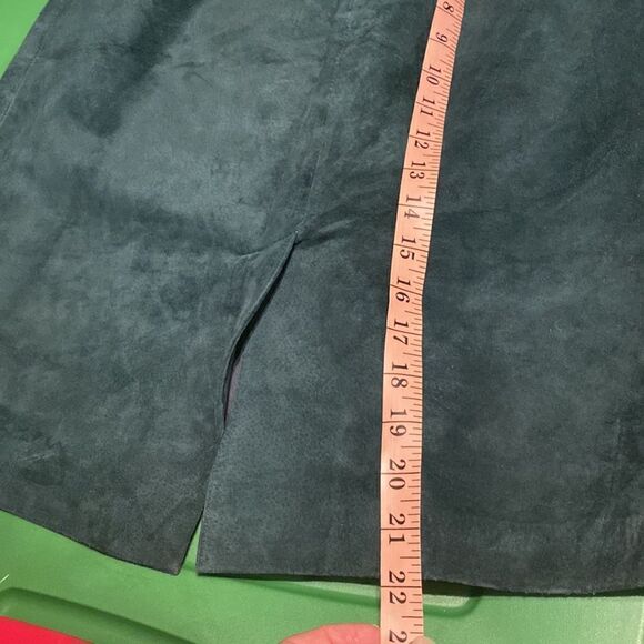 EUC Vintage Evan Davies Teal Suede High-Waisted Pencil Skirt - Picture 8 of 11